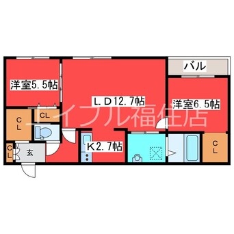 間取図 エフュート福住