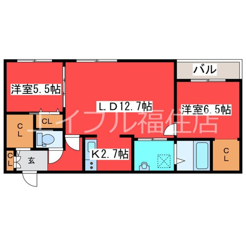 間取図 エフュート福住