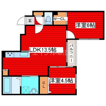 間取図 仮）月寒西1-9MS