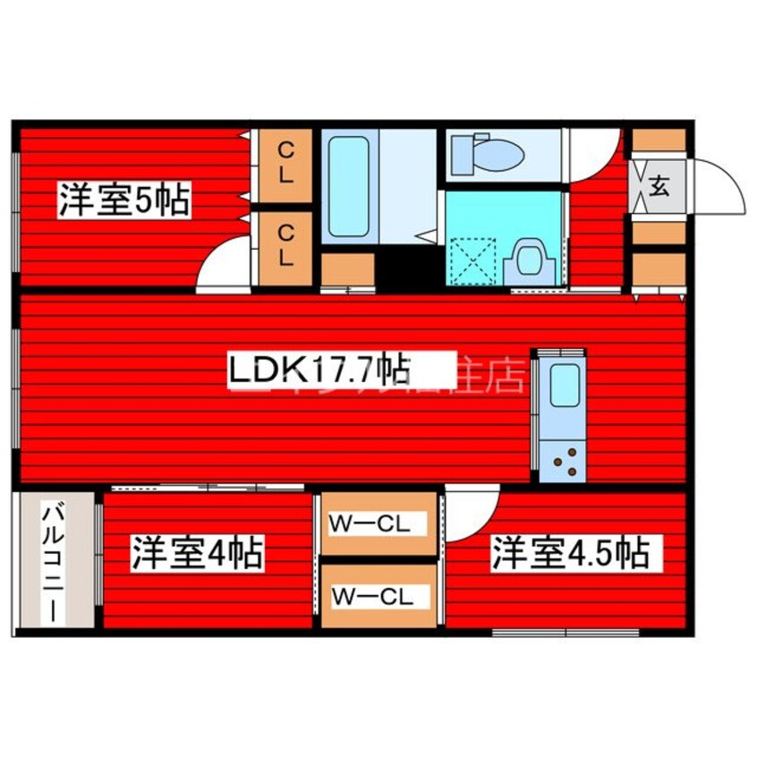 間取図 仮）月寒西1-9MS