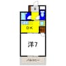 パールメゾン松茂 1DKの間取り