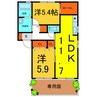Ｋ－ＨＡＵＳ　Ⅰ・Ⅱ 2LDKの間取り