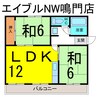 ハイツララポート 2LDKの間取り