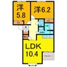 パークヒルズ鳴門 2LDKの間取り