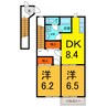 プチメゾンパールⅠ 2DKの間取り