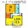 ボヌール 1LDKの間取り