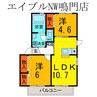 メゾン竹島Ⅰ・Ⅱ 2LDKの間取り