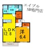 メゾンリヴェールＣ 1LDKの間取り