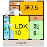 ラ・リヴｨエールⅠ 2LDKの間取り