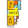 プランタン 2DKの間取り