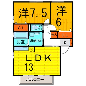 間取図 リビングタウン鳴門Ｃ