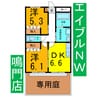 アビタシオン・パインヒル 2DKの間取り