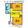 フォワージュⅠ 2DKの間取り