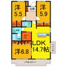 グランヴィア　タニヤ 3LDKの間取り