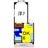 プチメゾン松茂 1DKの間取り
