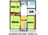 立岩マンションⅡ 3DKの間取り