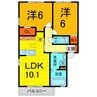 ルミエール鳴門A 2LDKの間取り