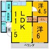 コーポひまわり 2LDKの間取り