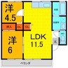 コーポひまわり 2LDKの間取り