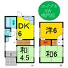 村上一戸建て 3DKの間取り