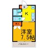 カレッジハウス北野 1Kの間取り