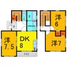 坂田一戸建て 3DKの間取り
