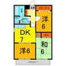 グリーンハイツ岡崎 3DKの間取り