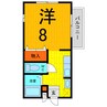 グリーンハイツ岡崎 1DKの間取り