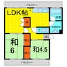 第一岡崎マンション 2LDKの間取り