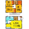 ヴィラージュ鷺島 3LDKの間取り