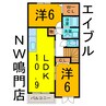 ユーズフラット 2LDKの間取り