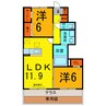 モンプリミエルラシオンⅡ 2LDKの間取り