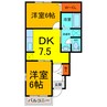 ポワールⅠ 2DKの間取り