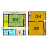 木津字町の南戸建て 3DKの間取り