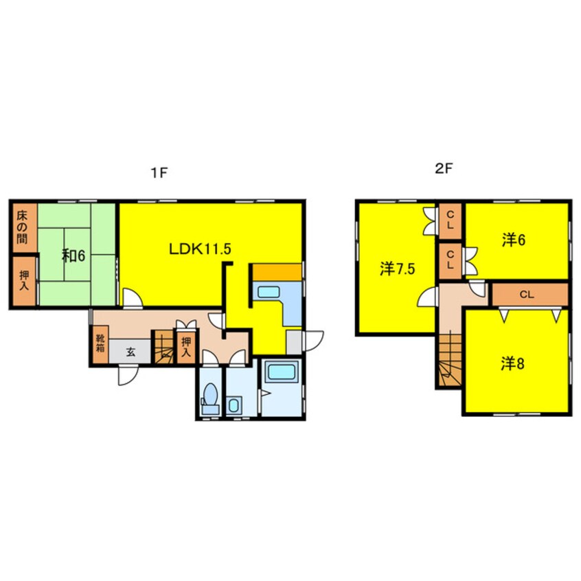 間取図 越浦戸建て