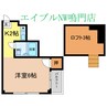 エスタシオン二軒屋 1Kの間取り