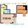 エスタシオン二軒屋 1Kの間取り