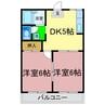 サンステージ上助任 2DKの間取り