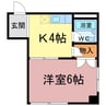 ル・プルミエ 1Kの間取り