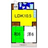 グランドハイツ 2LDKの間取り