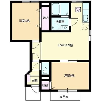 間取図 サンヒルズ　Ｂ