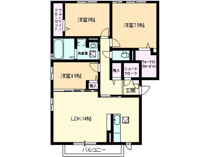 間取図 アンジュ小郡