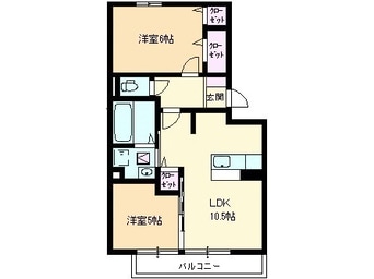 間取図 ウィルコート小郡給領町　Ｂ棟