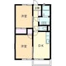 ベルフィーユ山手上 Ａ 2DKの間取り