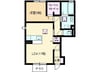 クオーレ　Ｂ棟 1LDKの間取り