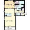 シャーメゾン新山口 1LDKの間取り