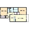 アイネヴェルト八方原 2LDKの間取り