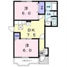 ソレイユⅡ 2DKの間取り