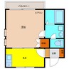コーポM21 1Kの間取り
