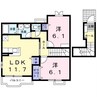 エスポワール　Ⅰ号館 2LDKの間取り